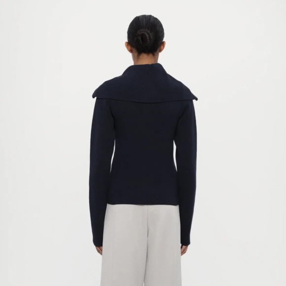 REMAIN Birger Christensen – Zipped Collar Jumper in Dark Blue XS/34 - Picture 5 of 11